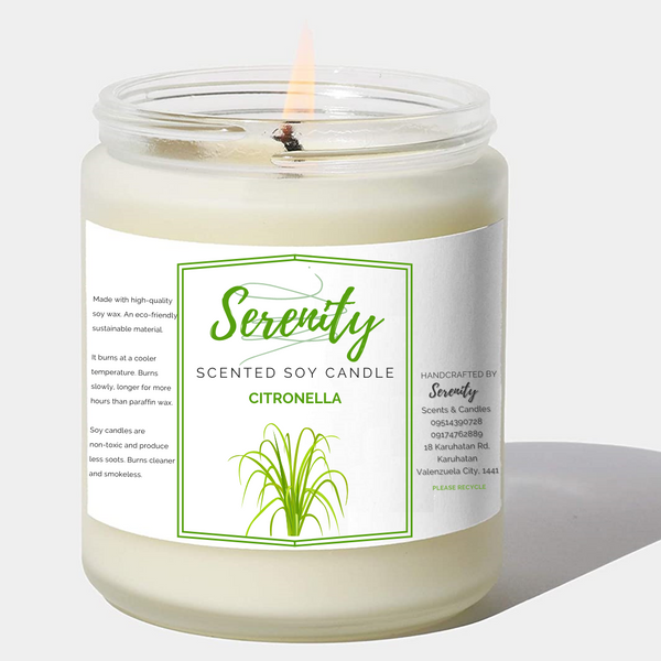 Citronella - Serenity Scented Soy Candle